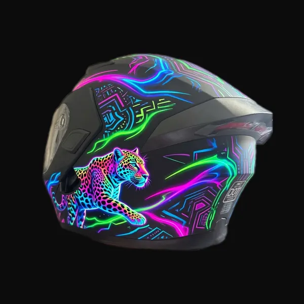 Acid Leopard: helmet wrap design